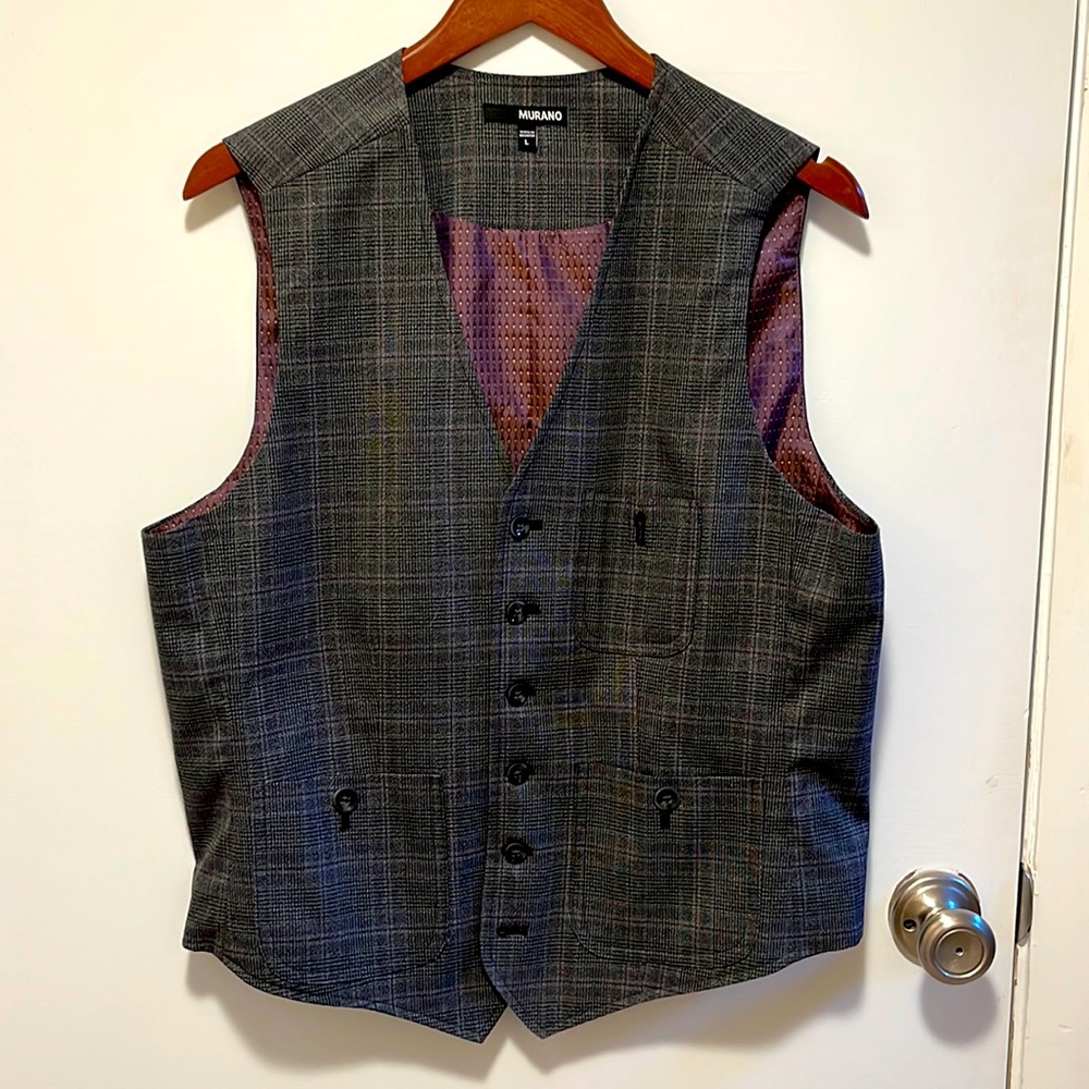 Murano check pattern vest large